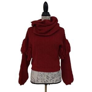 Maison Pholya Chunky Sweater Fringe Italy Size XS